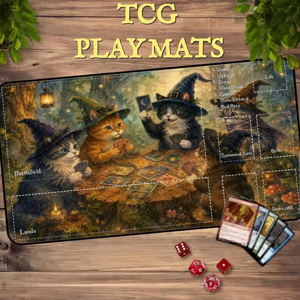 Witch Cats Play Cards Magic Fo - Door Mat Blank 评论和价格